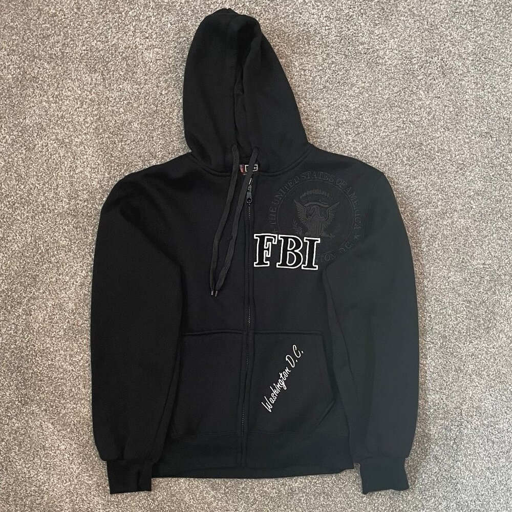 FBI Washington D.C. Souvenir Zipper Hoodie - Black